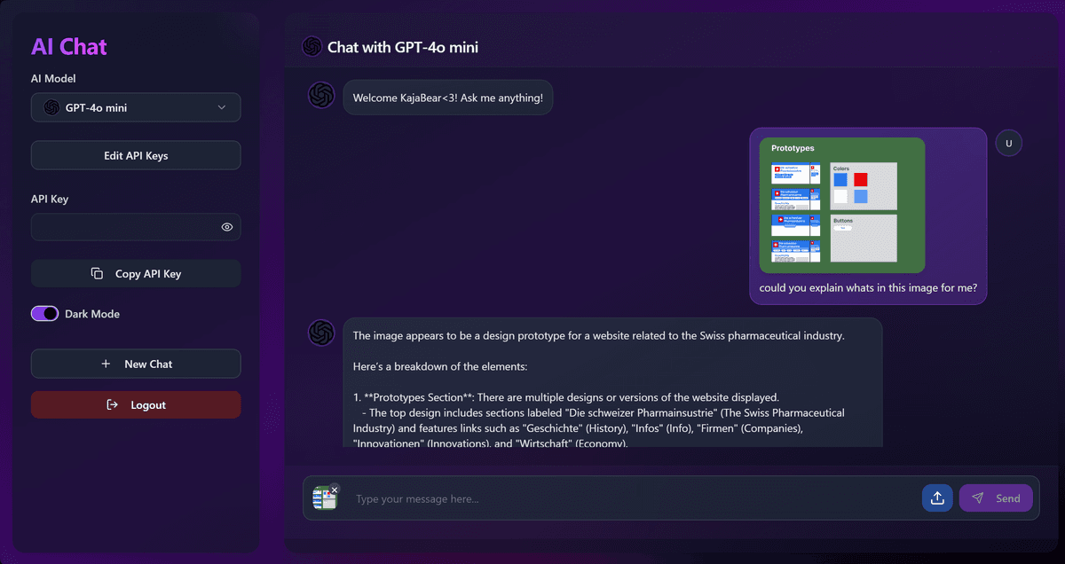 Screenshot of the AI Chat App