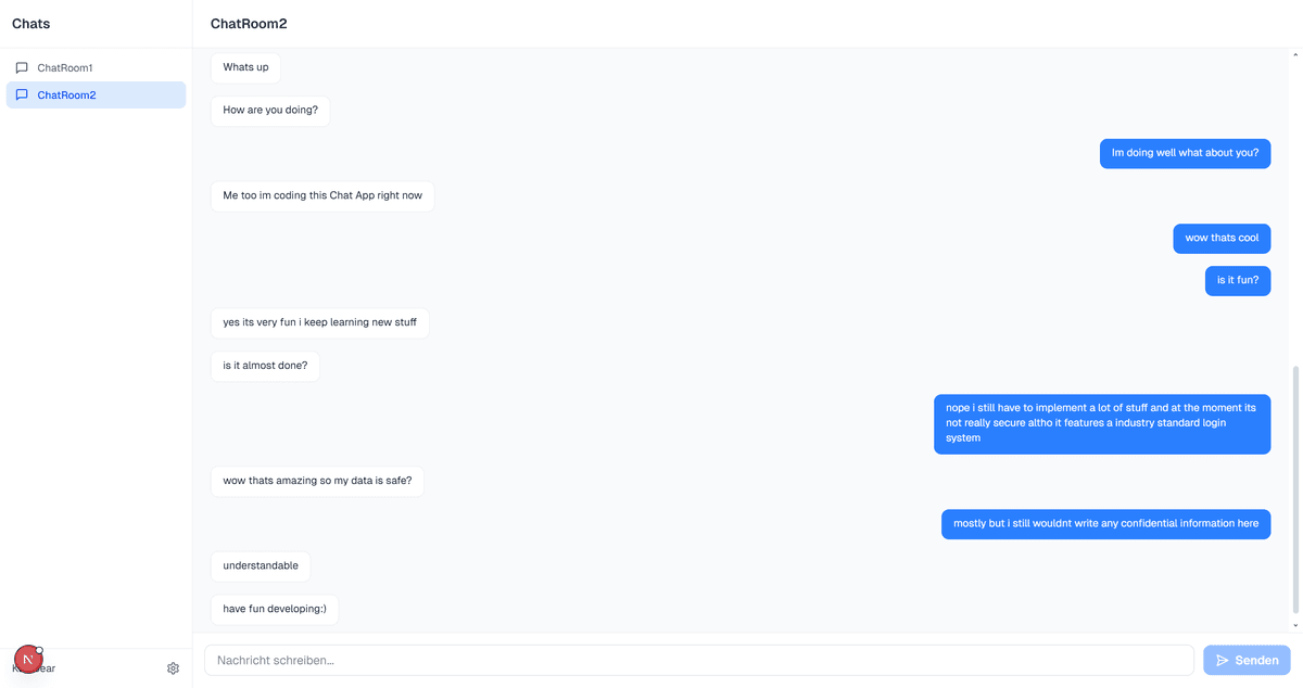 Screenshot of the Social Chatting App